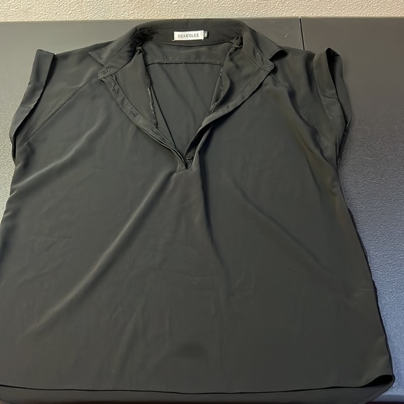 DEAR’GLES Half way Button Down V-Neck W Sheer Sleeves SZ XL - Picture 2 of 7